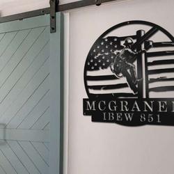 personalized lineman name metal wall art electrical worker ibew local journeyman custom metal sign 3