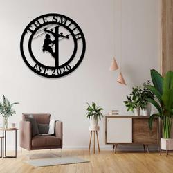 personalized lineman name sign electrician home decor custom metal sign 2