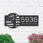 personalized lineman on a pole us flag metal address sign house number custom metal sign 0