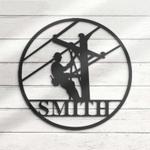 personalized lineman powerline home office decor custom metal sign 0
