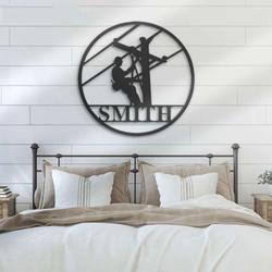 personalized lineman powerline home office decor custom metal sign 3