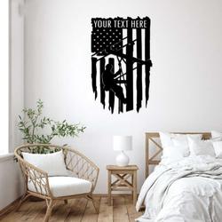 personalized lineman powerline us flag job gift custom metal sign 1