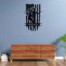 personalized lineman usa flag electrician wall art for home decor custom metal sign 1