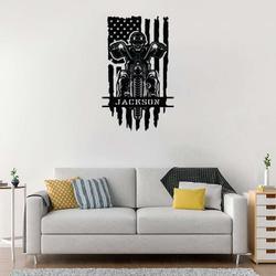 personalized lineman usa flag electrician wall art for home decor custom metal sign 2