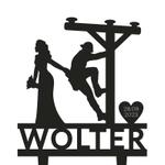 personalized lineman wedding customized name and date bride and groom anniversary gift custom metal sign 0
