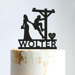 personalized lineman wedding customized name and date bride and groom anniversary gift custom metal sign 1