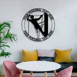 personalized lineman worker monogram sign electrician home office business custom metal sign 1