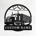 personalized livestock semi truck metal name sign home decor gift for truck drivers 0