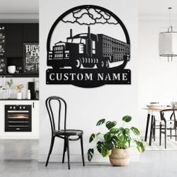 personalized livestock semi truck metal name sign home decor gift for truck drivers 2