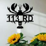 personalized lobster beach house address sign house number plaque custom metal sign 0