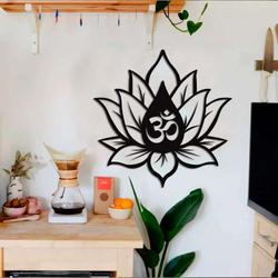 personalized lotus flower om symbol yoga studio home decor custom metal sign 1