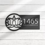 personalized lotus namaste address sign house number plaque custom metal sign 0