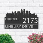 personalized louisville city skyline metal address sign house number plaque realtor closing gift custom metal sign 0