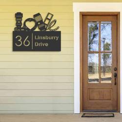 personalized love photography camera photographer address sign house number plaque custom metal sign 2
