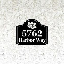 personalized magnolia address sign house number plaque custom metal sign 1