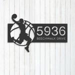 personalized male basketball player sport address sign house number plaque custom metal sign 0