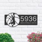 personalized male basketball player v4 address sign house number plaque custom metal sign 0