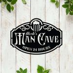 personalized man cave sign open 24 hours garage custom metal signs fathers day gifts 0