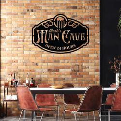 personalized man cave sign open 24 hours garage custom metal signs fathers day gifts 3