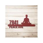 personalized man in yoga lotus pose address sign yoga studio home decor custom metal sign 0