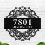 personalized mandala address sign house number plaque custom metal sign 0