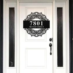 personalized mandala address sign house number plaque custom metal sign 1