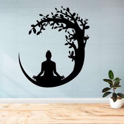 personalized mandala meditation namaste bohemian yoga studio home decor custom metal sign 1