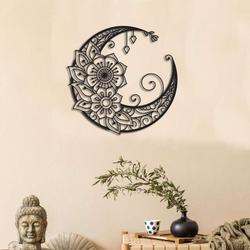 personalized mandala moon crescent moon yoga studio home decor custom metal sign 2