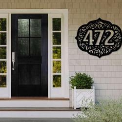personalized mandala ornate address sign house number plaque custom metal sign 1