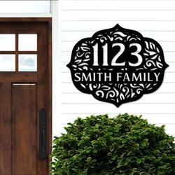 personalized mandala ornate address sign house number plaque custom metal sign 2