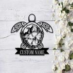 personalized mandala sea turtle marine turtle beach house address sign house number plaque custom metal sign 0