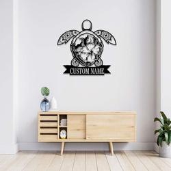 personalized mandala sea turtle marine turtle beach house address sign house number plaque custom metal sign 2