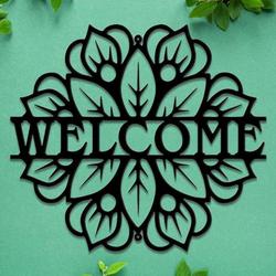 personalized mandala welcome to garden decorative custom metal sign 1
