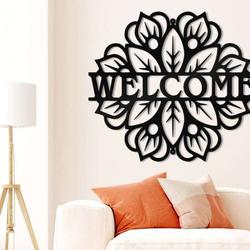 personalized mandala welcome to garden decorative custom metal sign 3