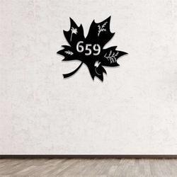 personalized maple leaf canadian leaf fall decor address sign house number plaque custom metal sign 2