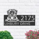 personalized mastiff dog v2 cute puppy address sign house number plaque custom metal sign 0