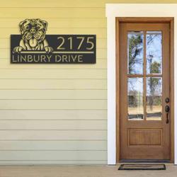 personalized mastiff dog v2 cute puppy address sign house number plaque custom metal sign 2