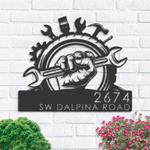personalized mechanic tools carpenter address sign house number plaque custom metal sign 0