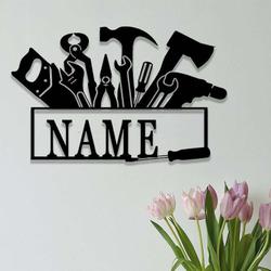 personalized mechanic tools sign papas workshop sign handyman tools custom metal signs garage sign fathers day gifts 1