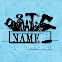 personalized mechanic tools sign papas workshop sign handyman tools custom metal signs garage sign fathers day gifts 2