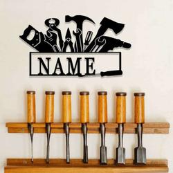 personalized mechanic tools sign papas workshop sign handyman tools custom metal signs garage sign fathers day gifts 3