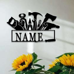 personalized mechanic tools sign papas workshop sign handyman tools custom metal signs garage sign fathers day gifts 5