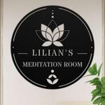 personalized meditation room lotus yoga studio home decor custom metal sign 0