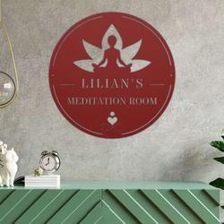 personalized meditation room wellness room yoga studio home decor custom metal sign 1