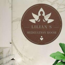 personalized meditation room wellness room yoga studio home decor custom metal sign 2