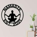 personalized meditation yoga studio home decor custom metal sign 0