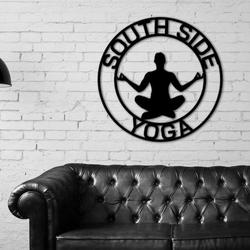 personalized meditation yoga studio home decor custom metal sign 1