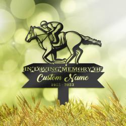 Personalized Memorial Stake Horse Racing Racer Grave Marker Racer Sympathy Gifts