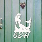 personalized mermaid coastal beach house address sign custom metal signs 0