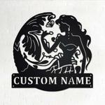 personalized mermaid name sign metal mermaid wall art decoration for room home decor mermaid lover gift 0